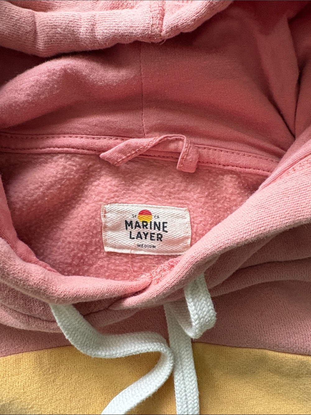 Marine Layer Woman’s Pastel Stripe Pullover Hoodie - Pink, Yellow, Cream, Blue - Picture 2 of 10